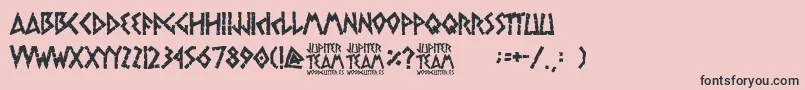 jupiter team-fontti – mustat fontit vaaleanpunaisella taustalla
