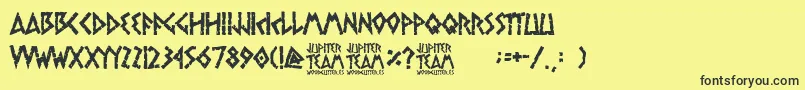 jupiter team Font – Black Fonts on Yellow Background