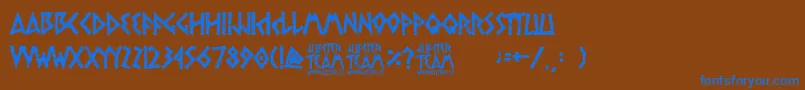 Czcionka jupiter team – niebieskie czcionki na brązowym tle