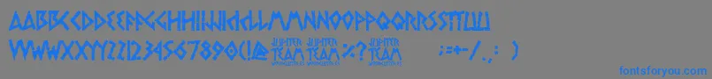 フォントjupiter team – 灰色の背景に青い文字