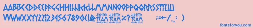 jupiter team Font – Blue Fonts on Pink Background