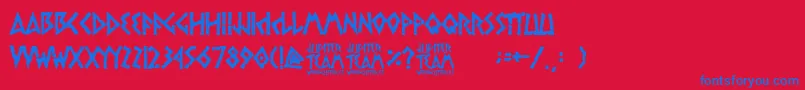 Czcionka jupiter team – niebieskie czcionki na czerwonym tle