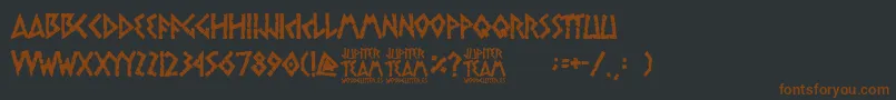 jupiter team Font – Brown Fonts on Black Background