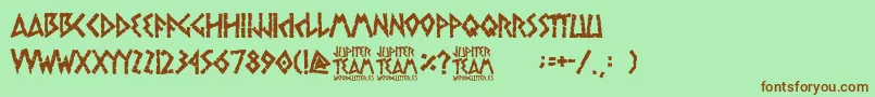 jupiter team Font – Brown Fonts on Green Background