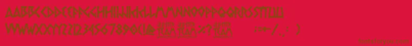 Czcionka jupiter team – brązowe czcionki na czerwonym tle