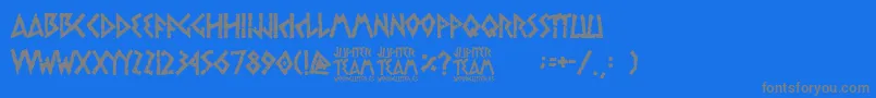 jupiter team Font – Gray Fonts on Blue Background