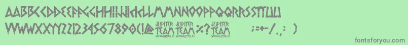 Шрифт jupiter team – серые шрифты на зелёном фоне