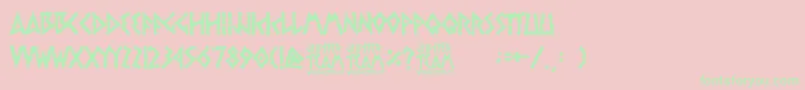 jupiter team-fontti – vihreät fontit vaaleanpunaisella taustalla