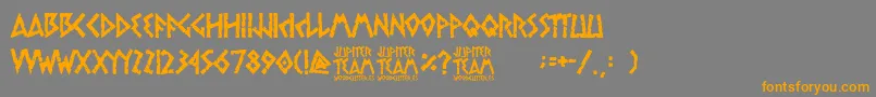 jupiter team-Schriftart – Orangefarbene Schriften auf grauem Hintergrund
