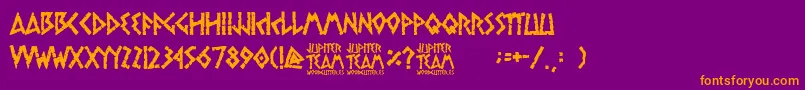 Fonte jupiter team – fontes laranjas em um fundo violeta