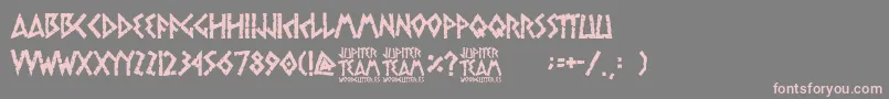 jupiter team-fontti – vaaleanpunaiset fontit harmaalla taustalla