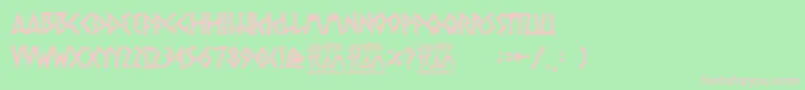 jupiter team-fontti – vaaleanpunaiset fontit vihreällä taustalla