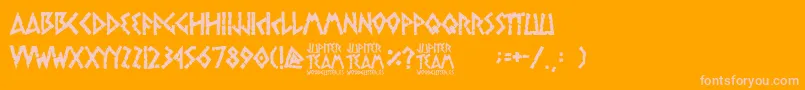 Czcionka jupiter team – różowe czcionki na pomarańczowym tle