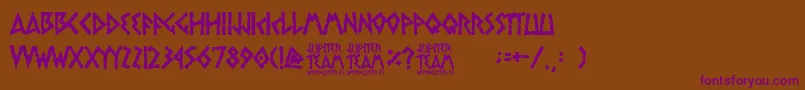 jupiter team Font – Purple Fonts on Brown Background