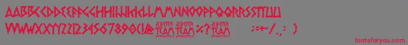 jupiter team Font – Red Fonts on Gray Background