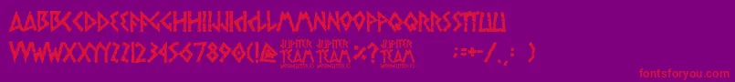 jupiter team Font – Red Fonts on Purple Background