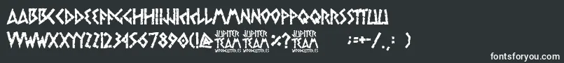 Шрифт jupiter team – белые шрифты на чёрном фоне