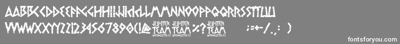 フォントjupiter team – 灰色の背景に白い文字