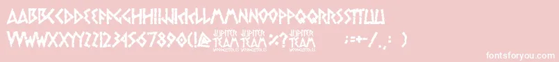 jupiter team-Schriftart – Weiße Schriften auf rosa Hintergrund