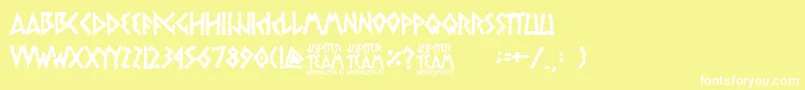 Шрифт jupiter team – белые шрифты на жёлтом фоне