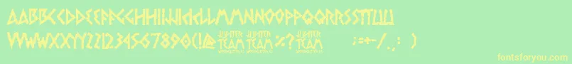 jupiter team Font – Yellow Fonts on Green Background