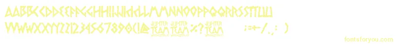 Czcionka jupiter team – żółte czcionki na białym tle