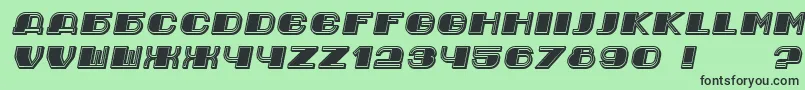 フォントJurij Italic – 緑の背景に黒い文字