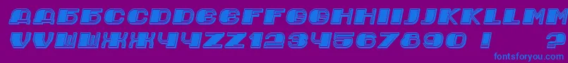 Jurij Italic-fontti – siniset fontit violetilla taustalla