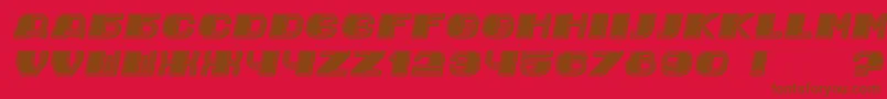 フォントJurij Italic – 赤い背景に茶色の文字