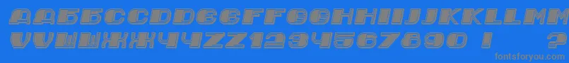 Jurij Italic-fontti – harmaat kirjasimet sinisellä taustalla