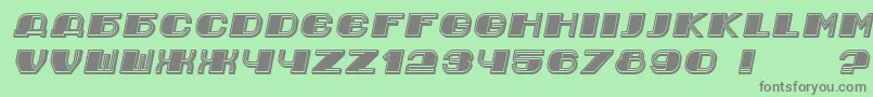 Fonte Jurij Italic – fontes cinzas em um fundo verde