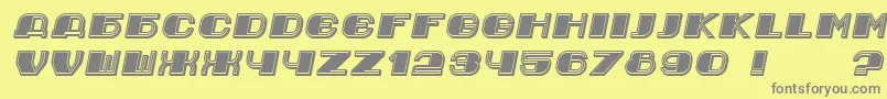 Czcionka Jurij Italic – szare czcionki na żółtym tle