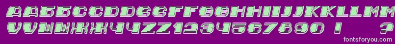 フォントJurij Italic – 紫の背景に緑のフォント