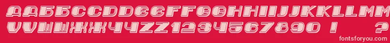 Jurij Italic-fontti – vaaleanpunaiset fontit punaisella taustalla