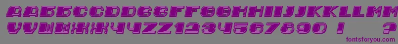 フォントJurij Italic – 紫色のフォント、灰色の背景