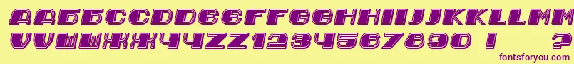 Jurij Italic Font – Purple Fonts on Yellow Background
