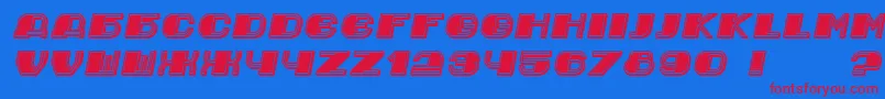 Jurij Italic Font – Red Fonts on Blue Background