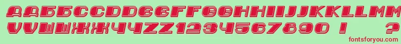 Jurij Italic-fontti – punaiset fontit vihreällä taustalla