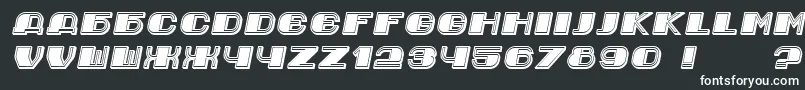 Jurij Italic-fontti – valkoiset fontit mustalla taustalla