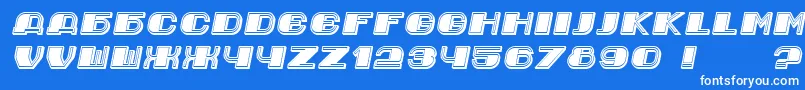 Jurij Italic-fontti – valkoiset fontit sinisellä taustalla