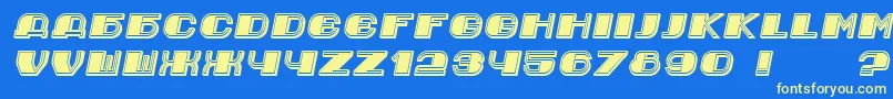 Jurij Italic Font – Yellow Fonts on Blue Background