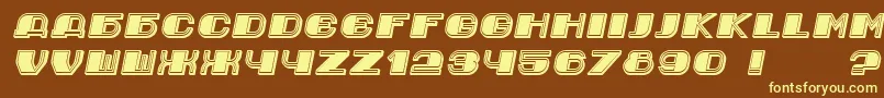 Jurij Italic-fontti – keltaiset fontit ruskealla taustalla