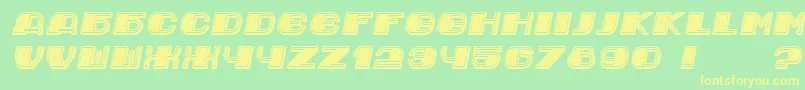 Jurij Italic-fontti – keltaiset fontit vihreällä taustalla