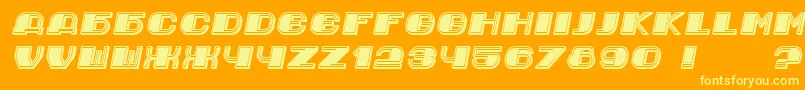 Czcionka Jurij Italic – żółte czcionki na pomarańczowym tle