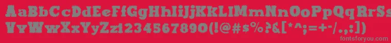 フォントMaxxiDots – 赤い背景に灰色の文字