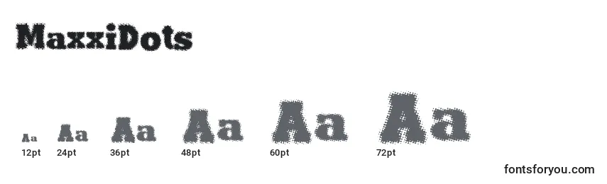 MaxxiDots Font Sizes