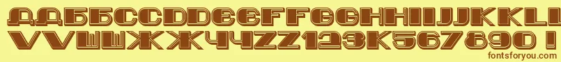 Fonte Jurij – fontes marrons em um fundo amarelo