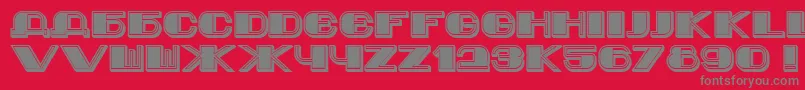 Jurij-Schriftart – Graue Schriften auf rotem Hintergrund
