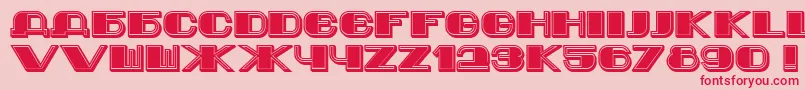Fonte Jurij – fontes vermelhas em um fundo rosa