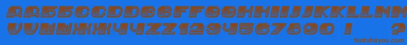 JurijGradient Italic-Schriftart – Braune Schriften auf blauem Hintergrund